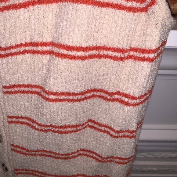 Madewell Cream / Rust Kingston Button-Front Striped Sweater Tank Size M Used - Picture 4 of 10